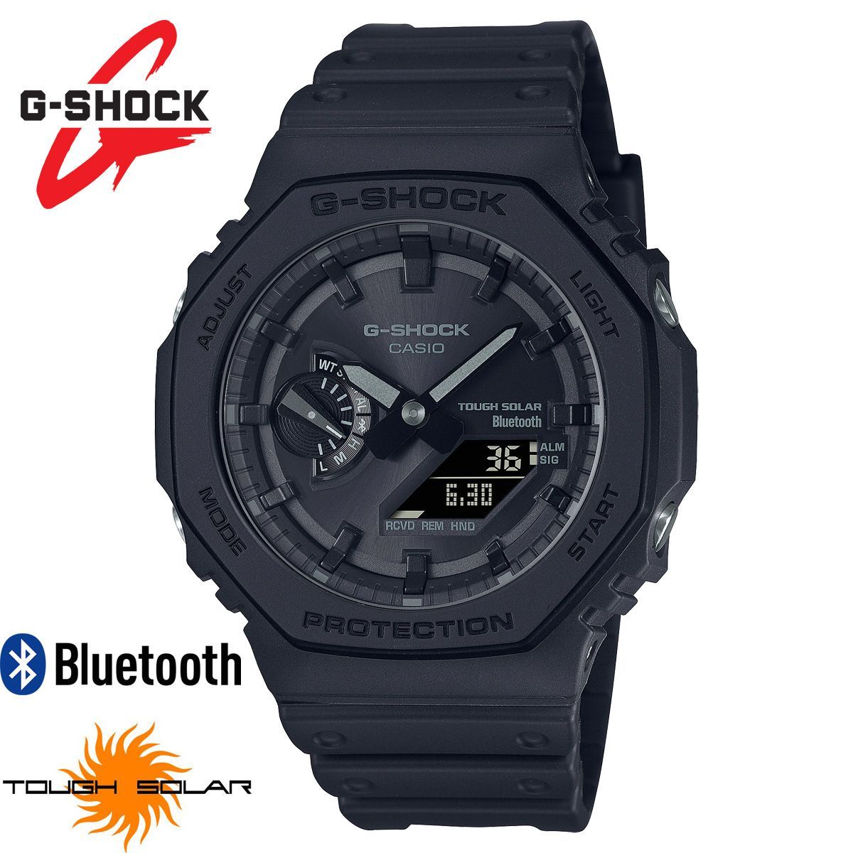 CASIO G-SHOCK カシオ ジーショック GA-B2100-1A1 Bluetooth タフソーラー アナログ デジタル スマホリンク スマートウォッチ カシオーク CASIOak オクタゴン 八角形 ブラック アナデジ デジアナ Gショック