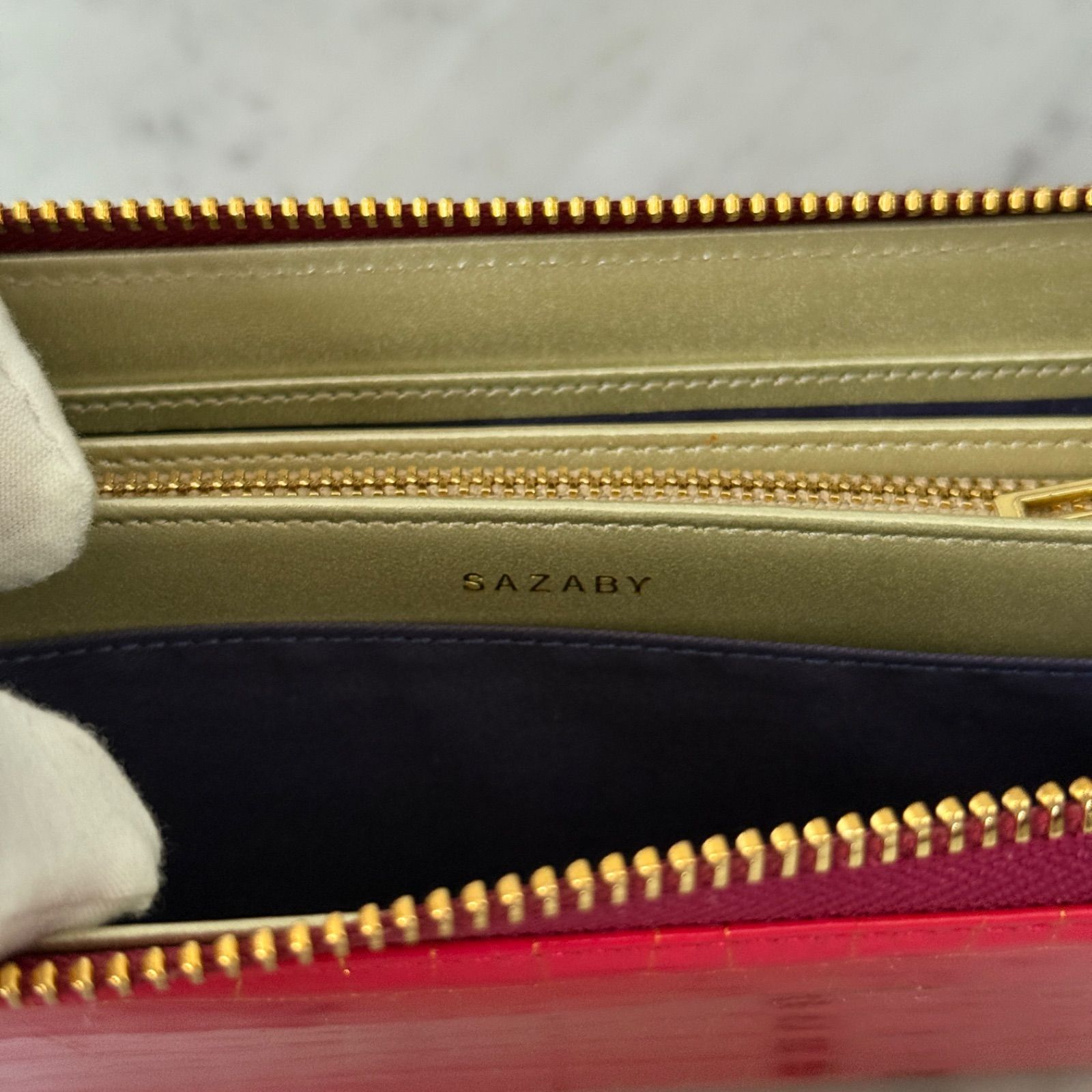 【未使用】サザビー／長財布 新品 未使用 SAZABY サザビー 長財布 ラウンドファスナー エナメル