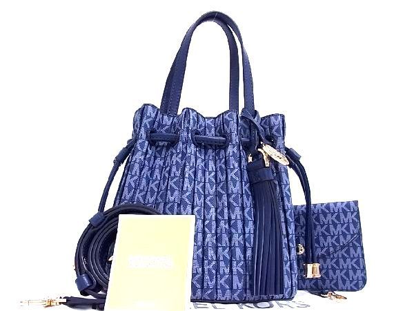 □新品同様□ MICHAEL KORS マイケルコース MK柄 レザー 2WAY タッセル