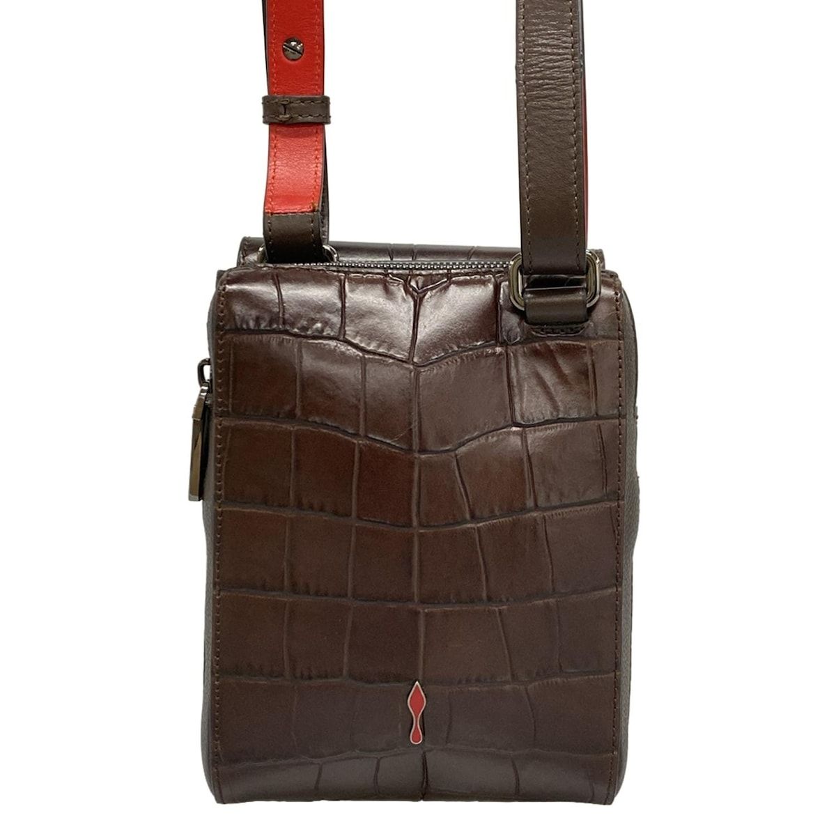 クリスチャンルブタン レザー×スタッズ ベンチリポーター ショルダーバッグ