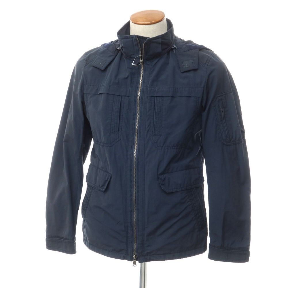 【中古】ジョゼフオム JOSEPH HOMME ストレッチコットンポリエステル フーデッドブルゾン ネイビー【サイズ46】【メンズ】