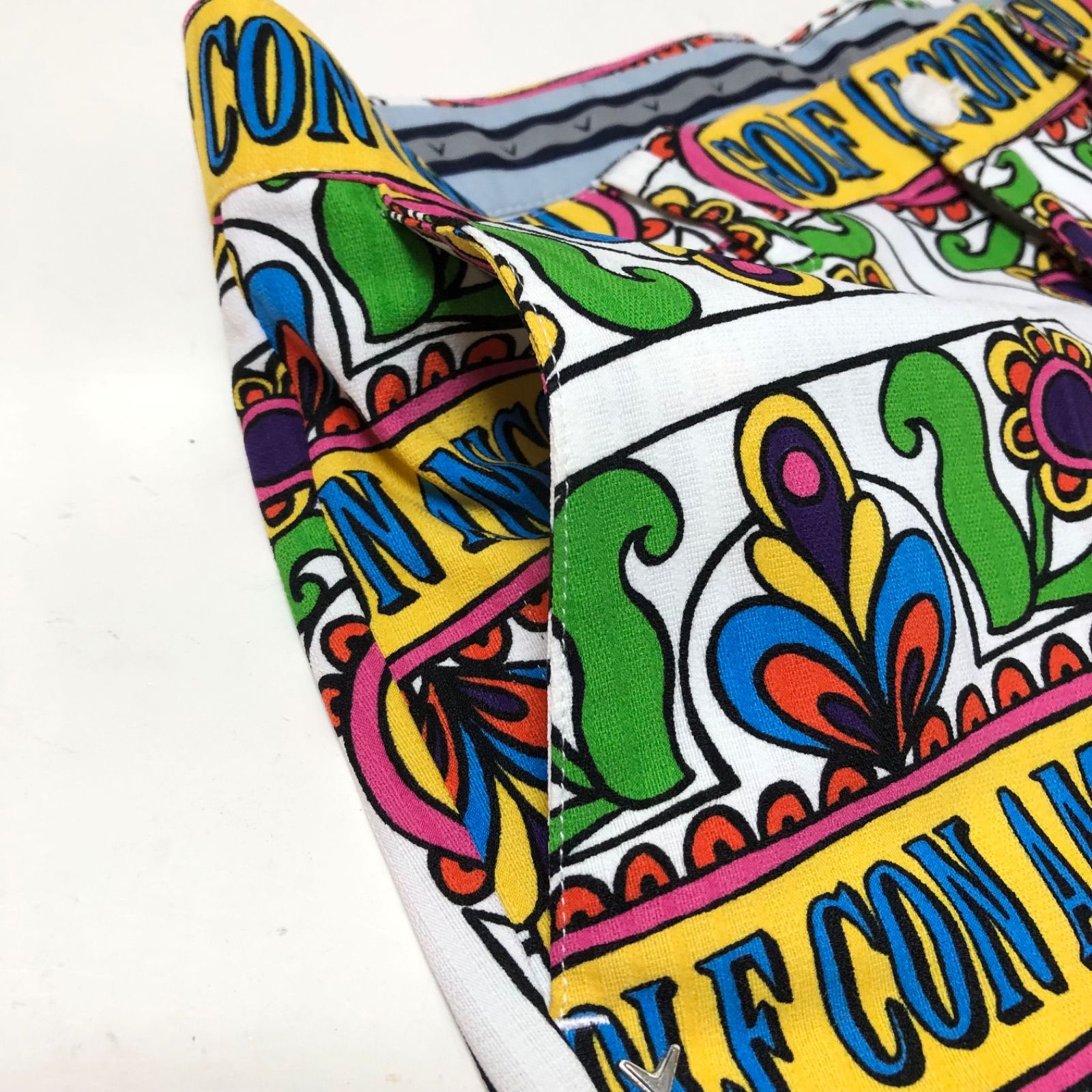 【ヴィ・トゥエルブ】2024年人気総柄×ラバーロゴ ストレッチゴルフパンツM 白 ヴィ・トゥエルブ】2024年人気総柄×ラバーロゴ ストレッチゴルフ