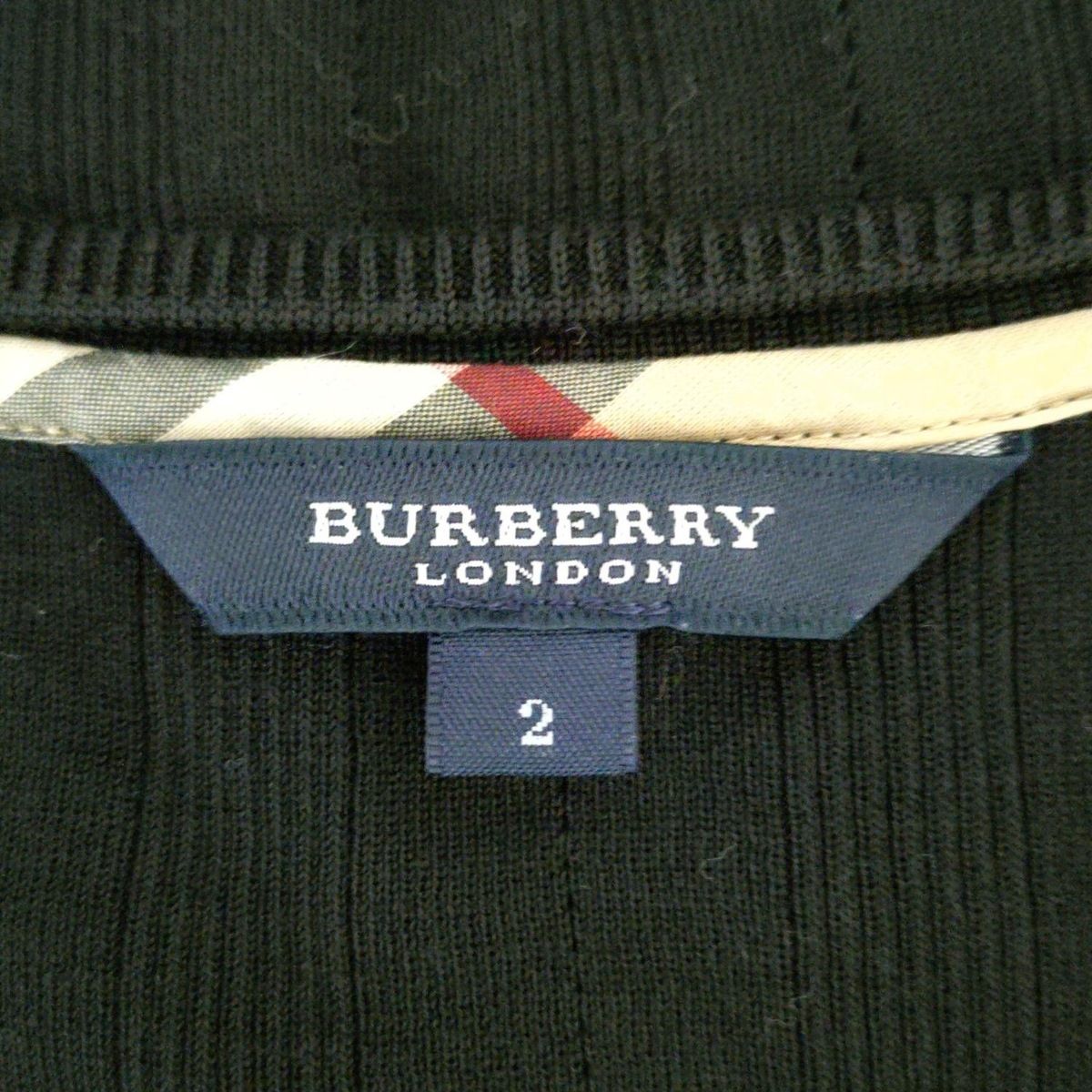 新品 バーバリー ロンドン 長袖 カーディガン レディース ブラック サイズ2 Burberry LONDON(バーバリーロンドン) カーディガン サイズ2 M