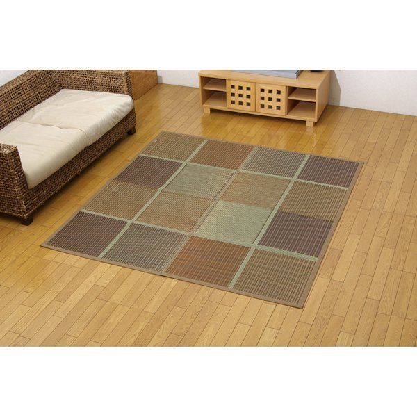 純国産 い草花ござ 『FUBUKI』 ブラウン 江戸間4.5畳（約261×261cm）