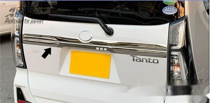タント カスタム LA650 660S リアエンブレムカスタム ステンレスリアゲートナンバープレートモール