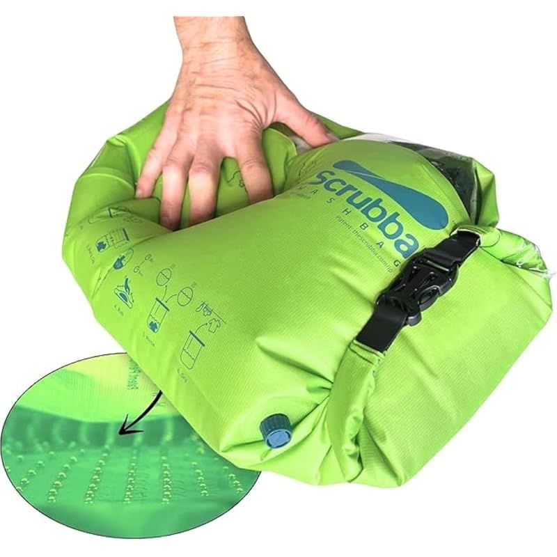 旅行用洗濯袋 Scrubba Washbag スクラバ ウォッシュバッグ 便利トラベルグッズ キャンプ 携帯用洗濯袋 グリーン 1