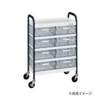 サカエ CSワゴン透明ボックス付 CSA-8TWD