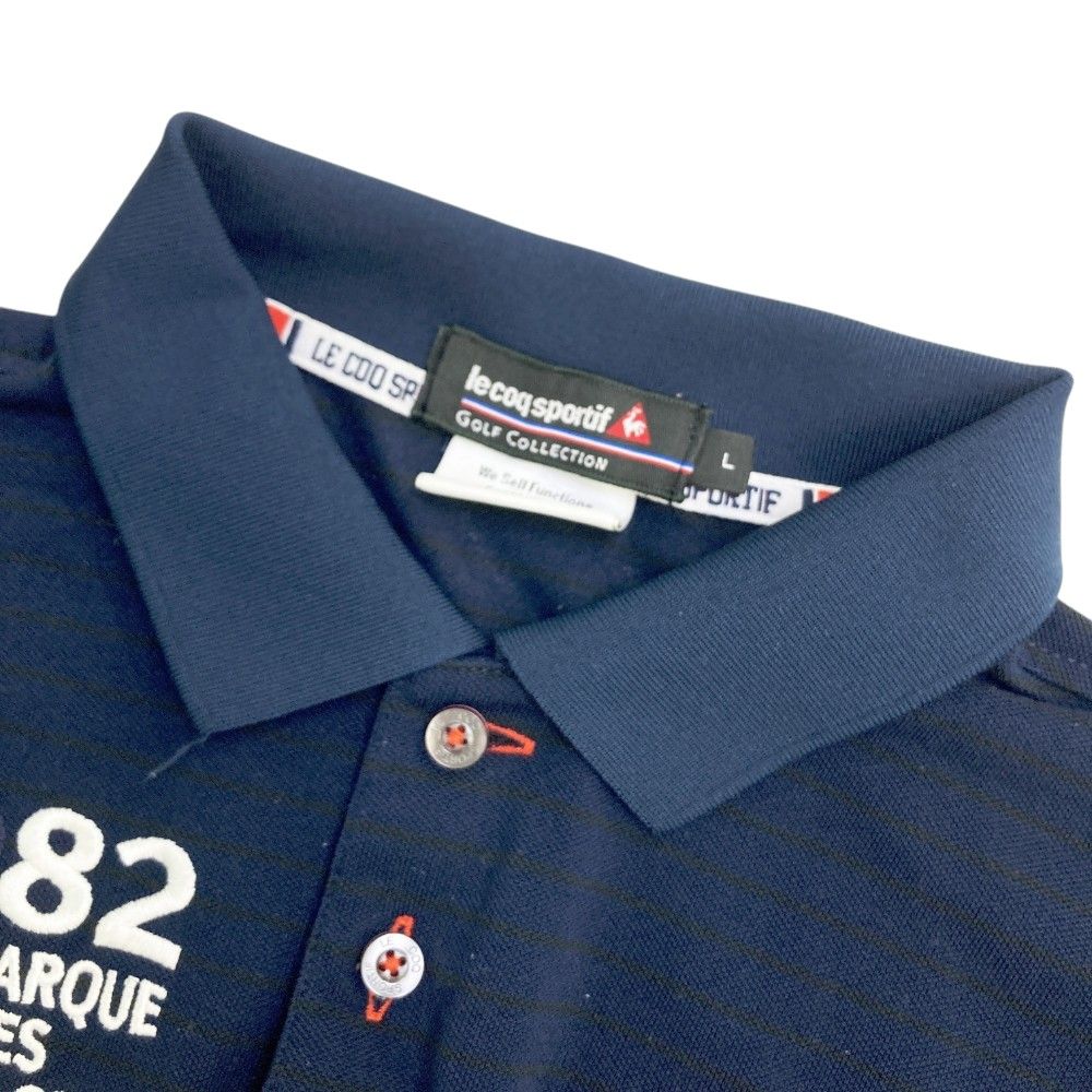 サイズ：L LE COQ GOLF ルコックゴルフ 半袖ポロシャツ ボーダー
