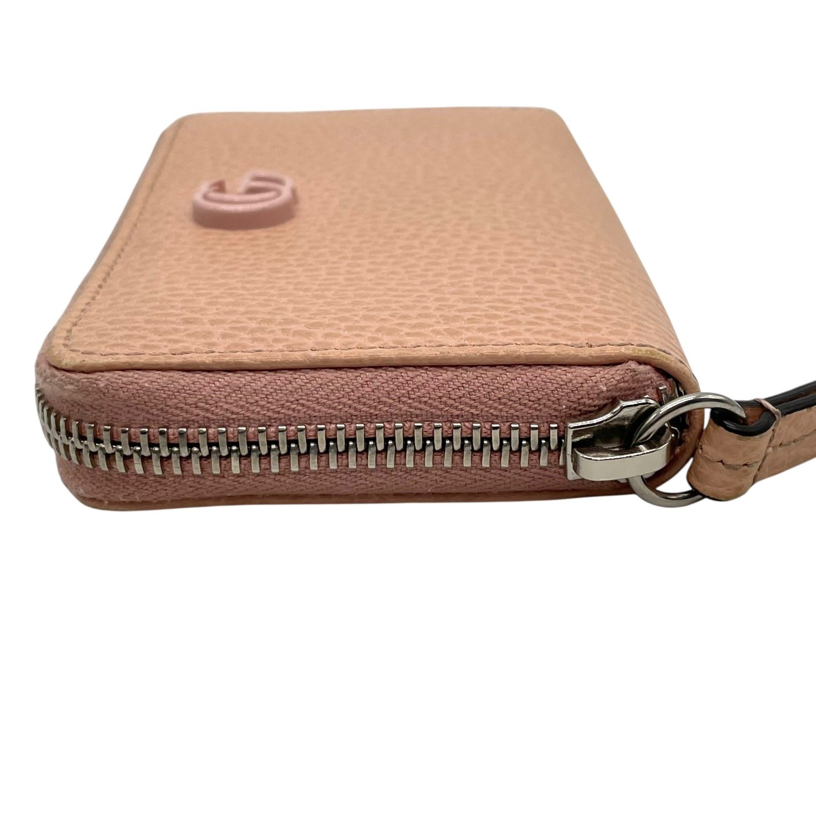極美品 グッチ GUCCI カードケース 644412 レザー ピンクベージュ 