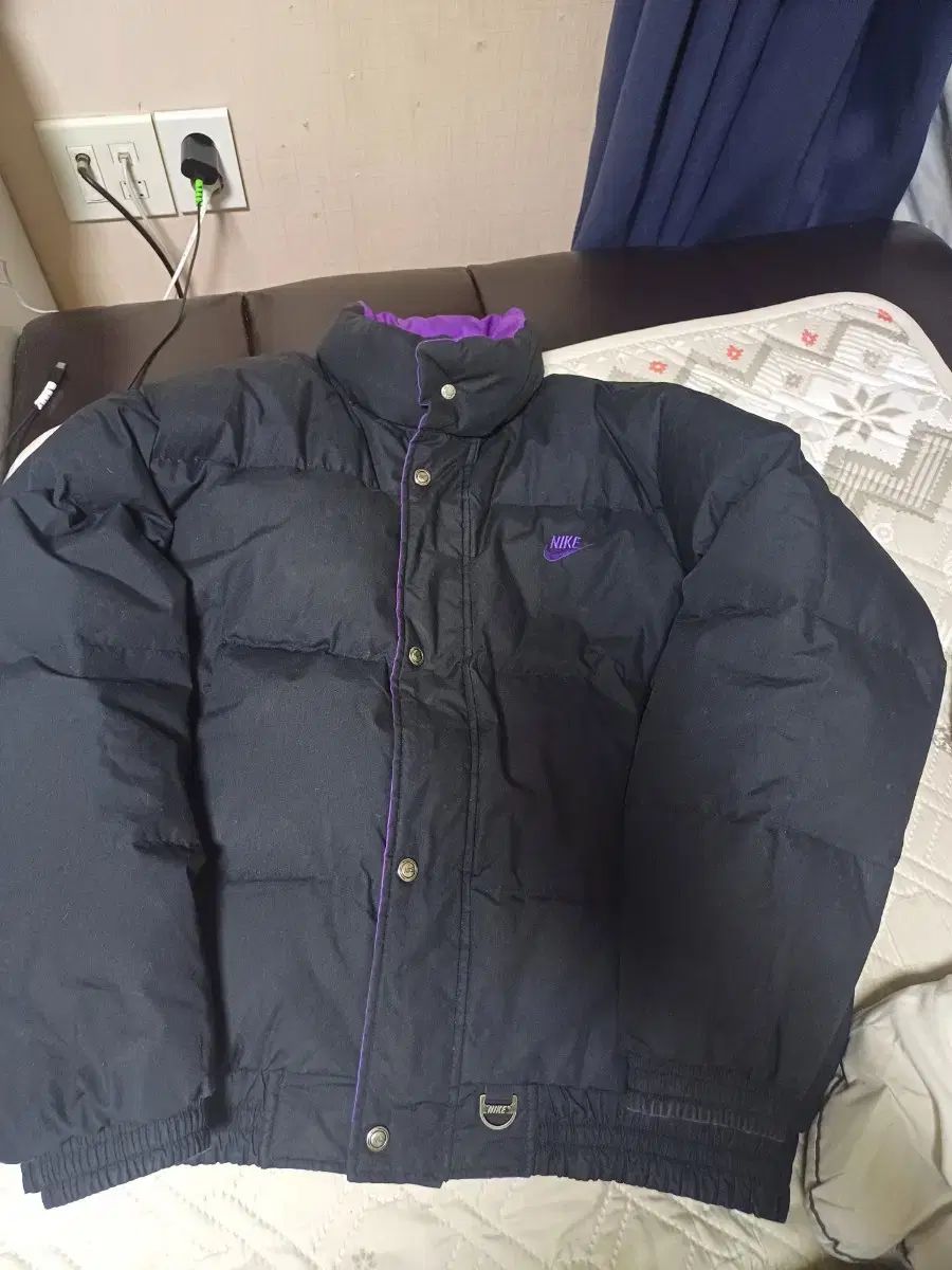 90s Nike(ナイキ） サムナスポーツ リバーシブル グースダウン ダウンジャケット ブラック/パープル 105size