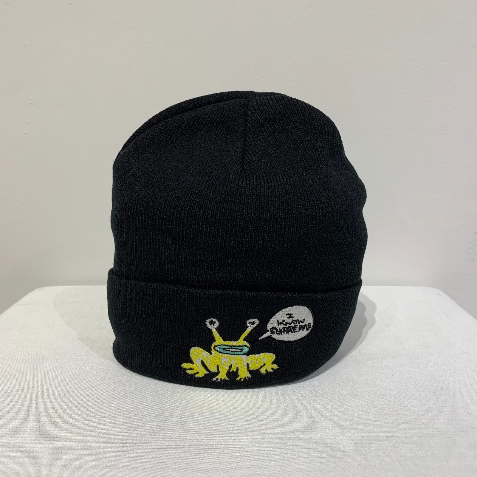シュプリーム ロゴ刺繍ニットキャップビーニー ニット帽-0