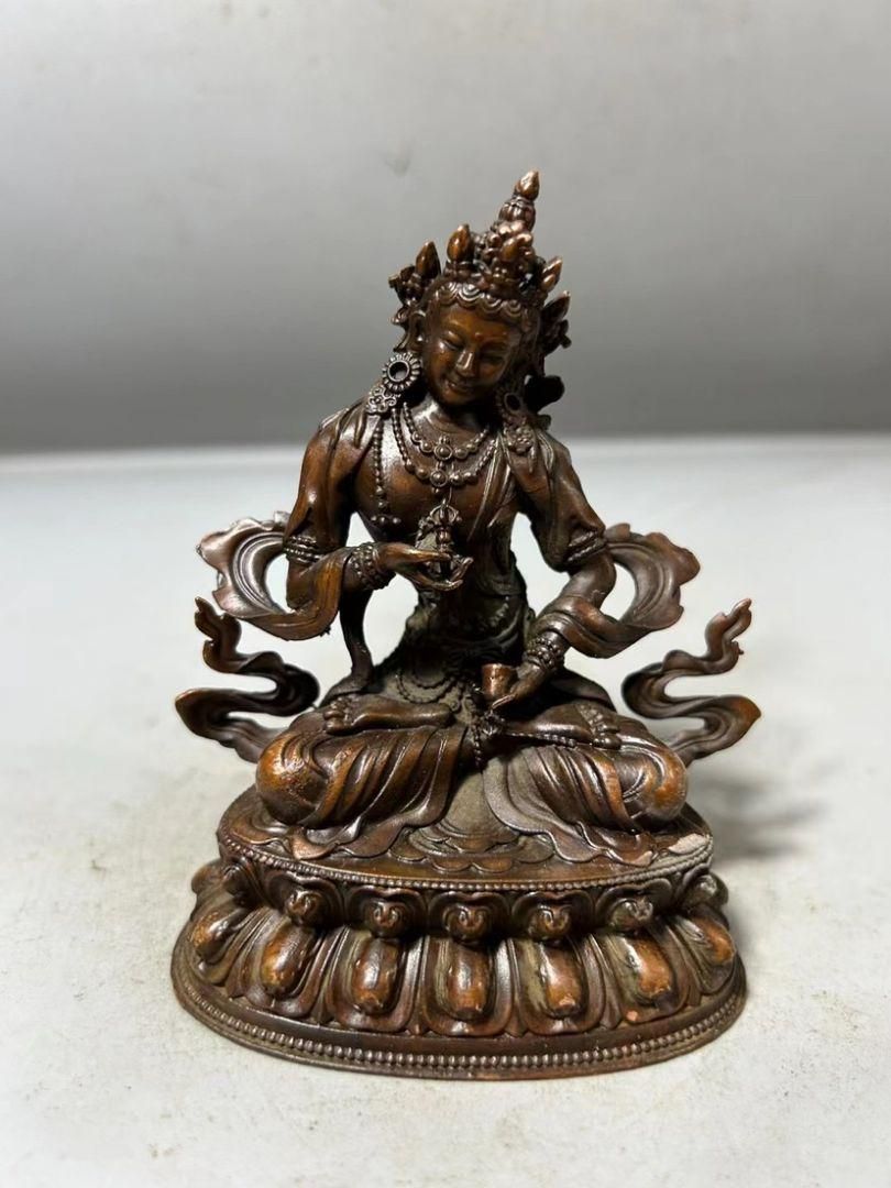 仏像 文殊菩薩 神獣台座 木彫り 開運 仏教美術 精密彫刻 仏教工芸品 極上