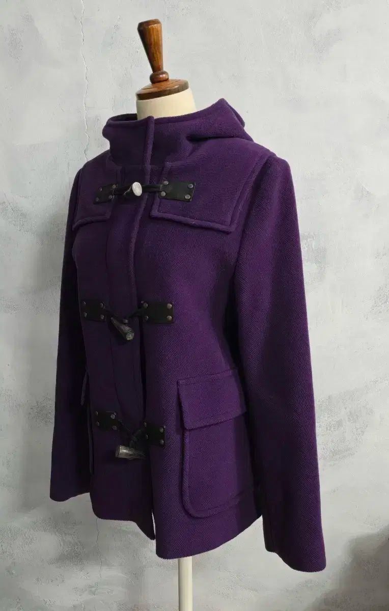 A.P.C. メルトンウール 比翼仕立て ロングコート 袖ベルト ネイビー L