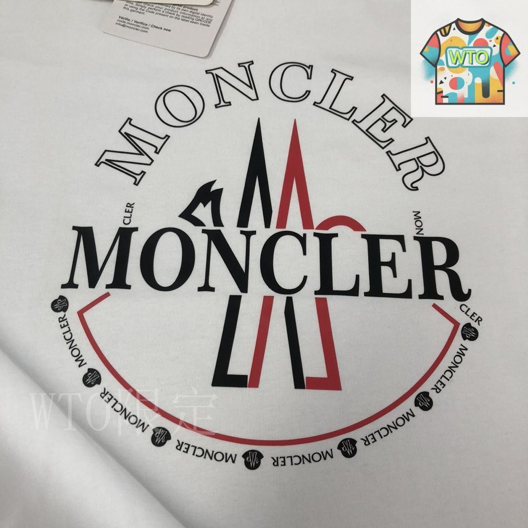 MONCLER 2025春夏新作 サメモチーフロゴプリント入り Tシャツ ホワイト Tシャツ : ポロシャツ＆Tシャツ 向けの Children
