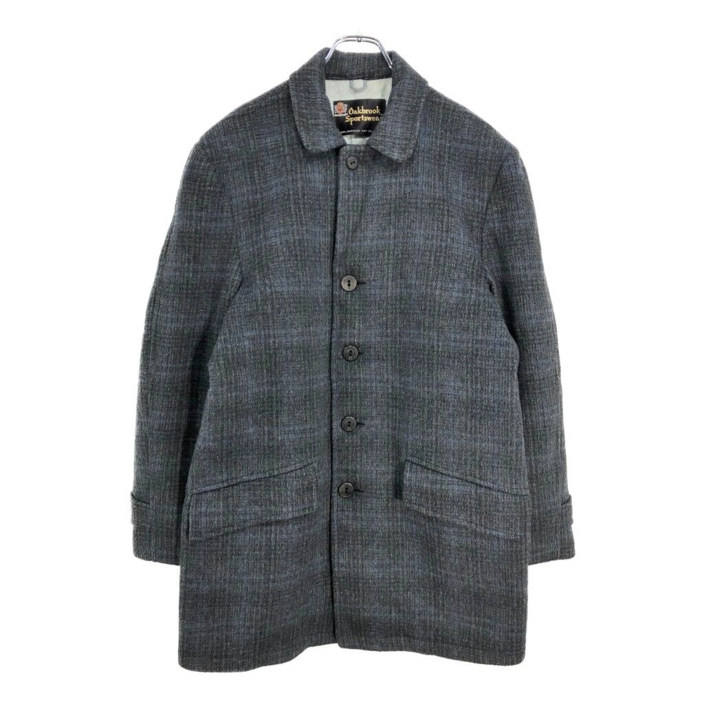 60年代 Oakbrook Sportswear ウール ハーフコート ヴィンテージ チェック グレー メンズ S相当 古着 V6508