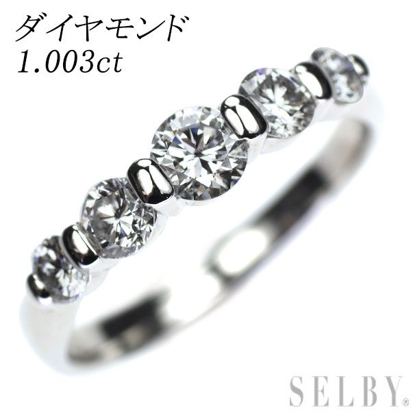 Pt900 ダイヤモンド リング 1.003ct 一文字 - メルカリ