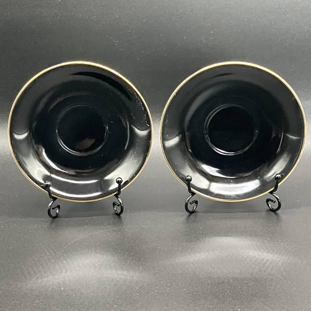 リンク ノリタケ 金彩 ハーレクイン キャビネット ２客セット 黒✕ゴールド マルキ印 英国 POP_25A