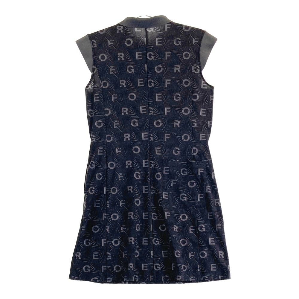 サイズ 38 G FORE ジーフォア ノースリーブワンピース 英字×リーフ総柄 グレー系 240101516204 ゴルフウェア レディース ストスト