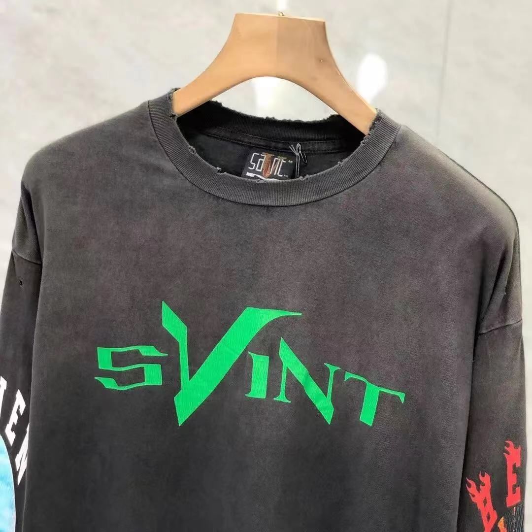 ヴィンテージ感溢れるお洒落◇SAINT MICHAELセントマイケル x VLONE◇SKULL ロングスリーブ長袖Ｔシャツ ユニセックス - メルカリ