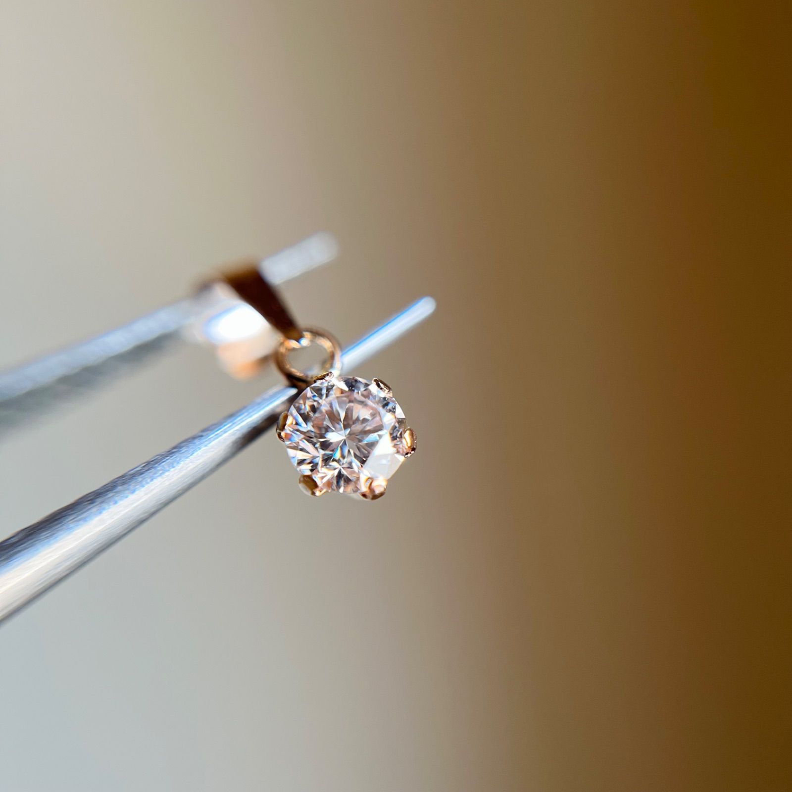 K18PG 希少☆天然ピンクダイヤモンド 0.18ct ペンダントトップ