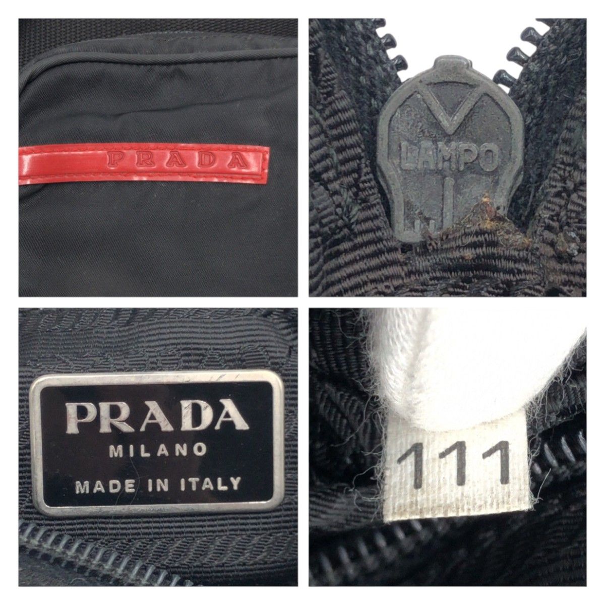 美品 PRADA プラダ プラダスポーツ ブラック 黒 ナイロン B8674