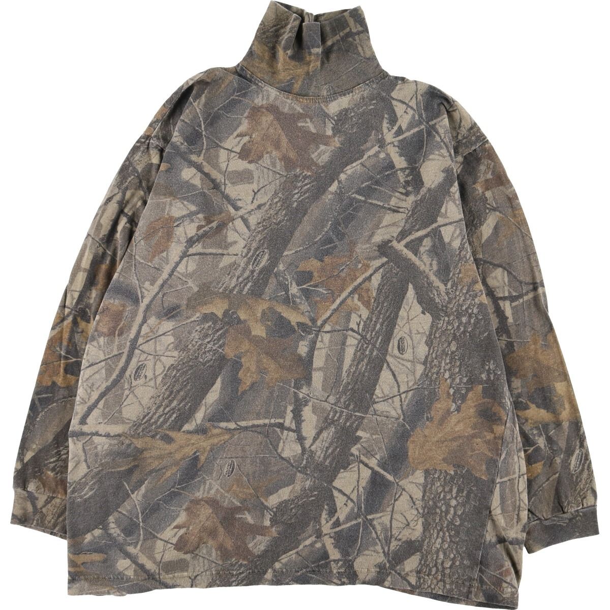 古着 SPARTAN OUTDOORS 迷彩柄 リアルツリーカモ ハイネック ロングT