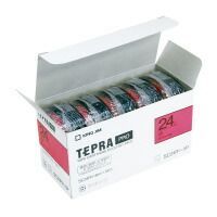 テプラPROテープカートリッジ 5個入り 赤に黒文字 24mm幅×8m