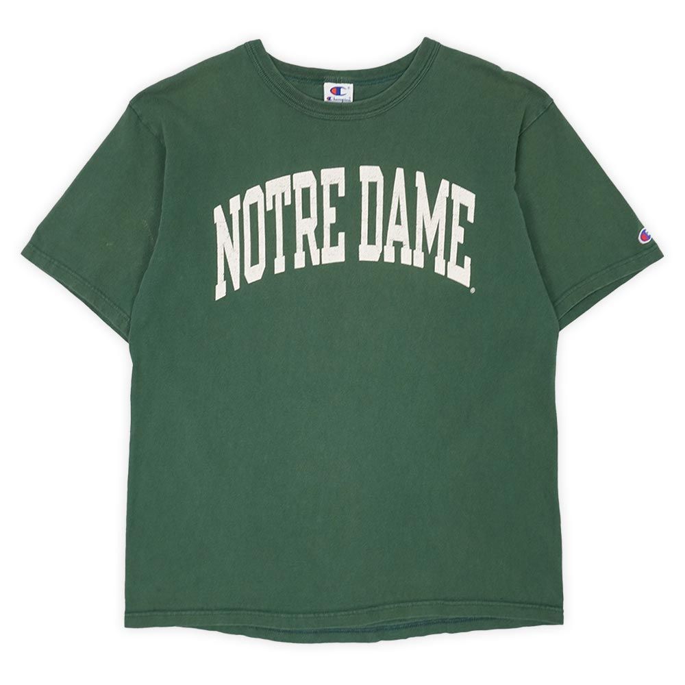 チャンピオン Champion 90s 00s 90-2000年代 カレッジロゴ プリントTシャツ NOTRE DAME ノートルダム USA ヴィンテージ ビンテージ VINTAGE アメリカ古着 メンズ Tシャツ カットソー グリーン 緑 L【中古】