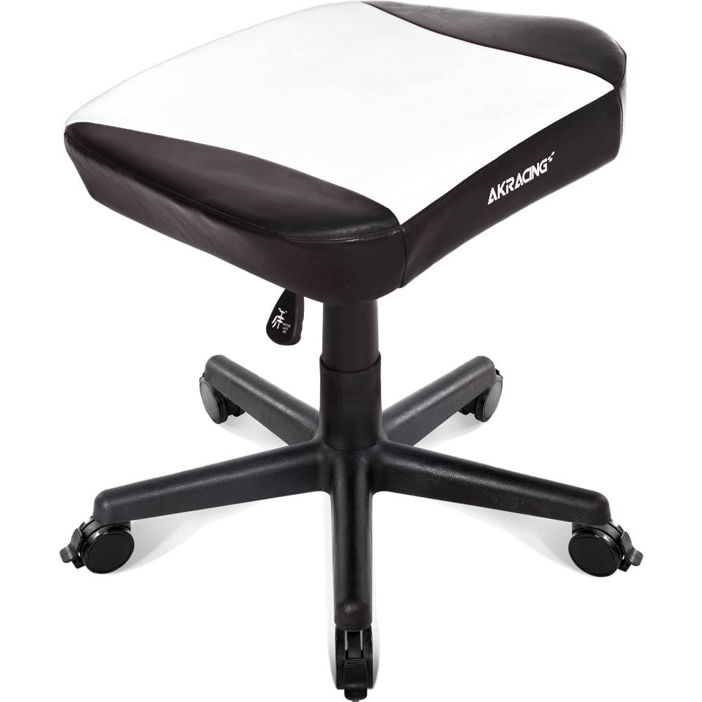 AKRacing ゲーミングチェア オットマン フットレスト ホワイト 白 高耐久PUレザー 在宅 リモート 3年