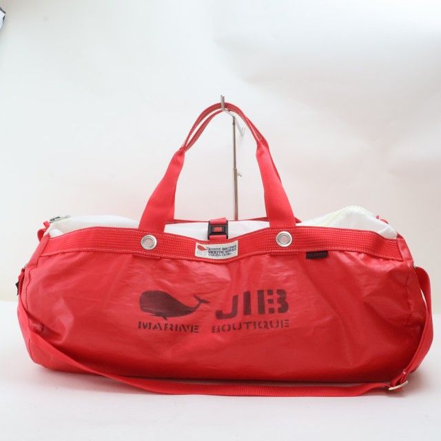 2510-12 ジブ ボストンバッグ JIB セイルクロス製 レッド ショルダーベルト付き