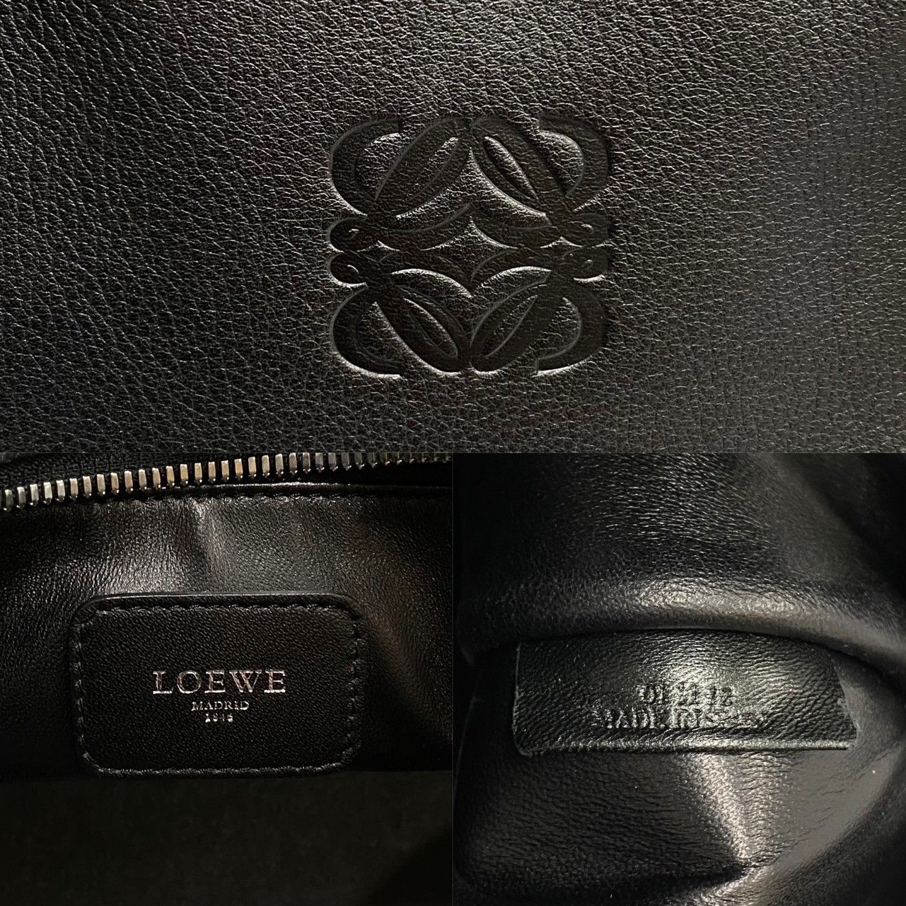 極 美品 希少品 LOEWE ロエベ ロゴ 刻印 レザー 本革 ミニ ショルダー