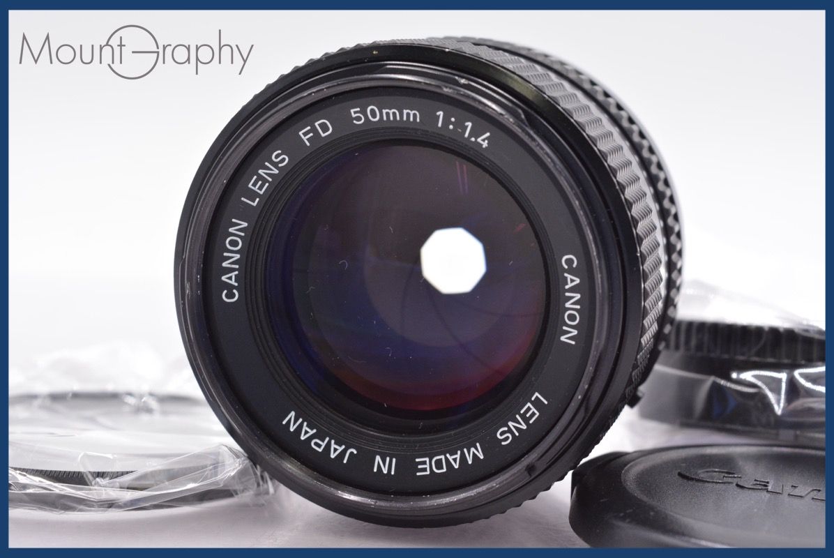 キヤノン Canon NEW FD 50mm F1.4 前後キャップ-レンズフィルター付 完動 同梱可 mj5065