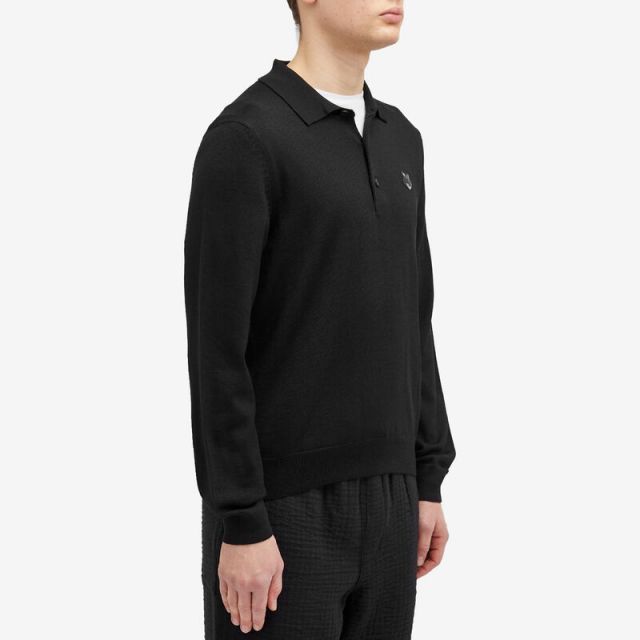 とんの。MAISON KITSUNÉ ブラック ポロシャツ S フォックス ヘッド パッチ レギュラー ポロ | Maison Kitsuné