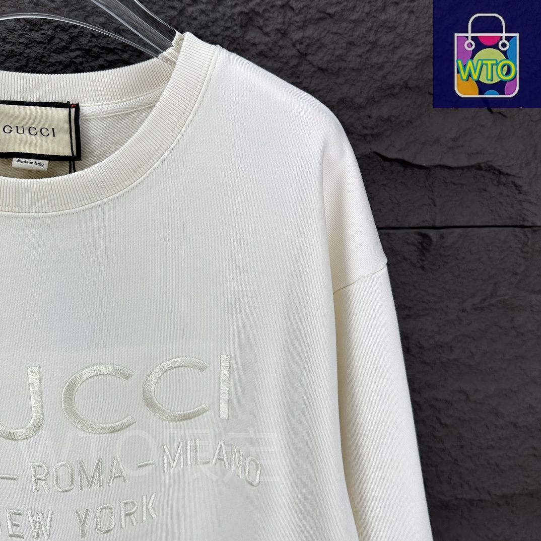 GUCCI 刺繍入りユニセックス コットンスウェット 785636_XJGLG_1160_001_100_0000