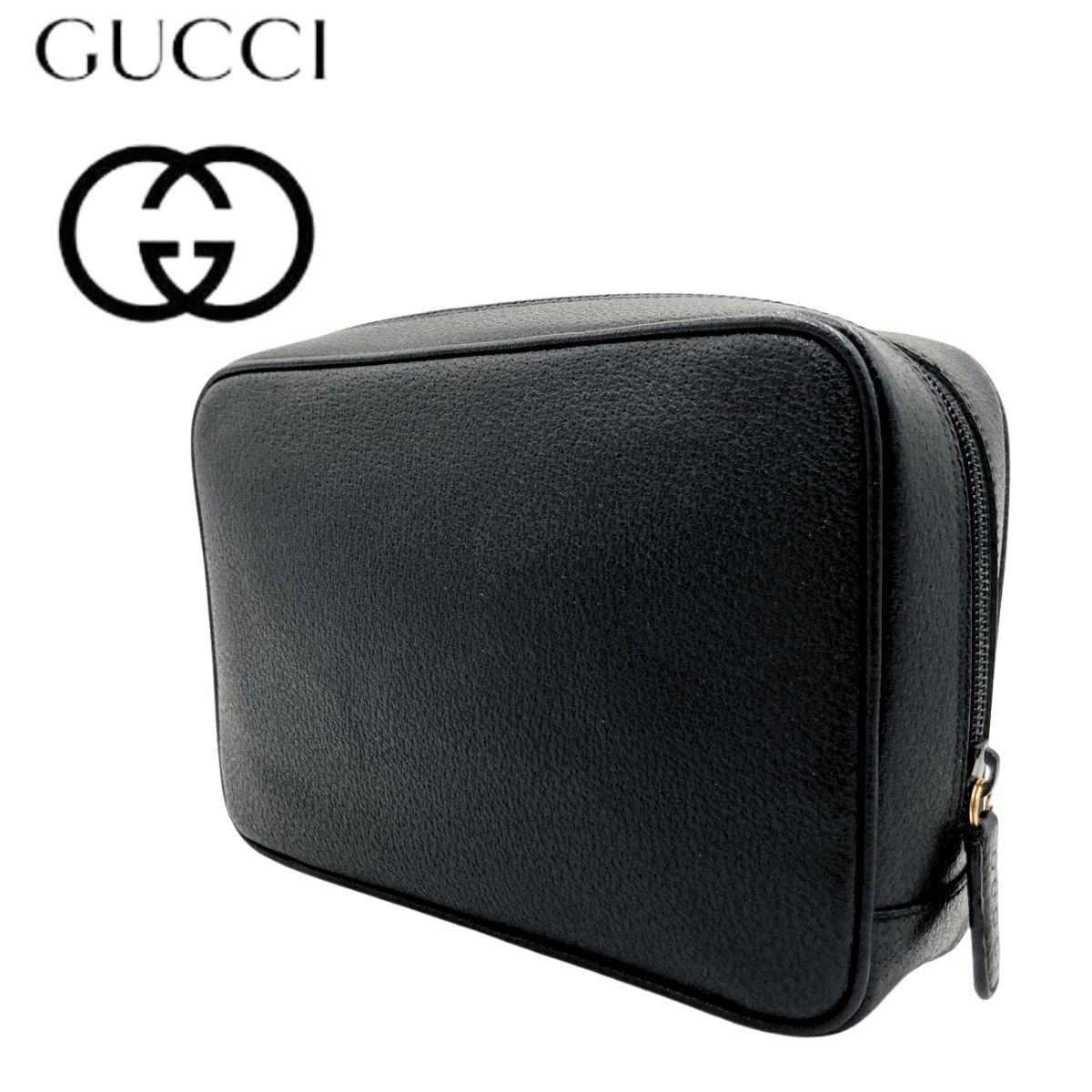 GUCCI グッチ シリアル有 正規品 メンズ クラッチバッグ ブラック 