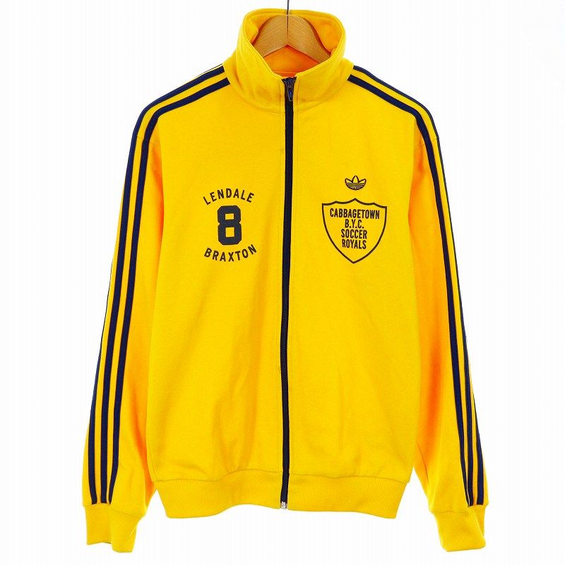アディダスオリジナルス adidas originals 白タグ CABBAGETOWN キャベツタウン トラックジャケット ジャージ ブルゾン ジップアップ ロゴプリント ワッペン M 黄 イエロー 183146 /KU