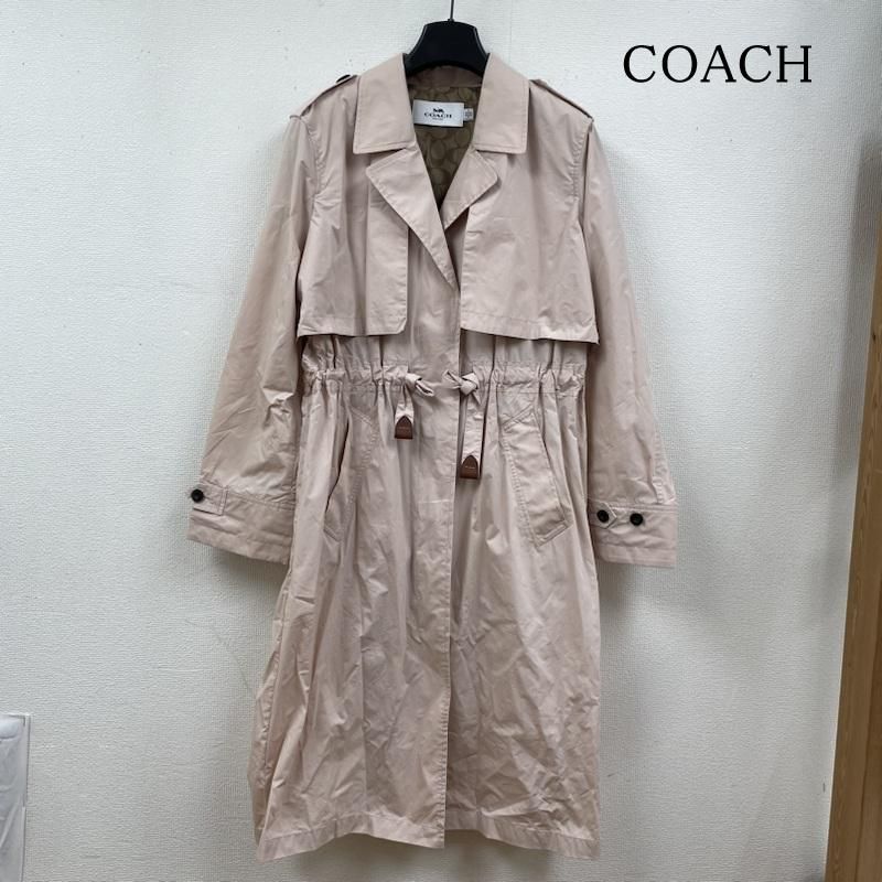 COACH コーチ コート トレンチコート トレンチ コート C2526 裏地 シグネチャー ピンクベージュ