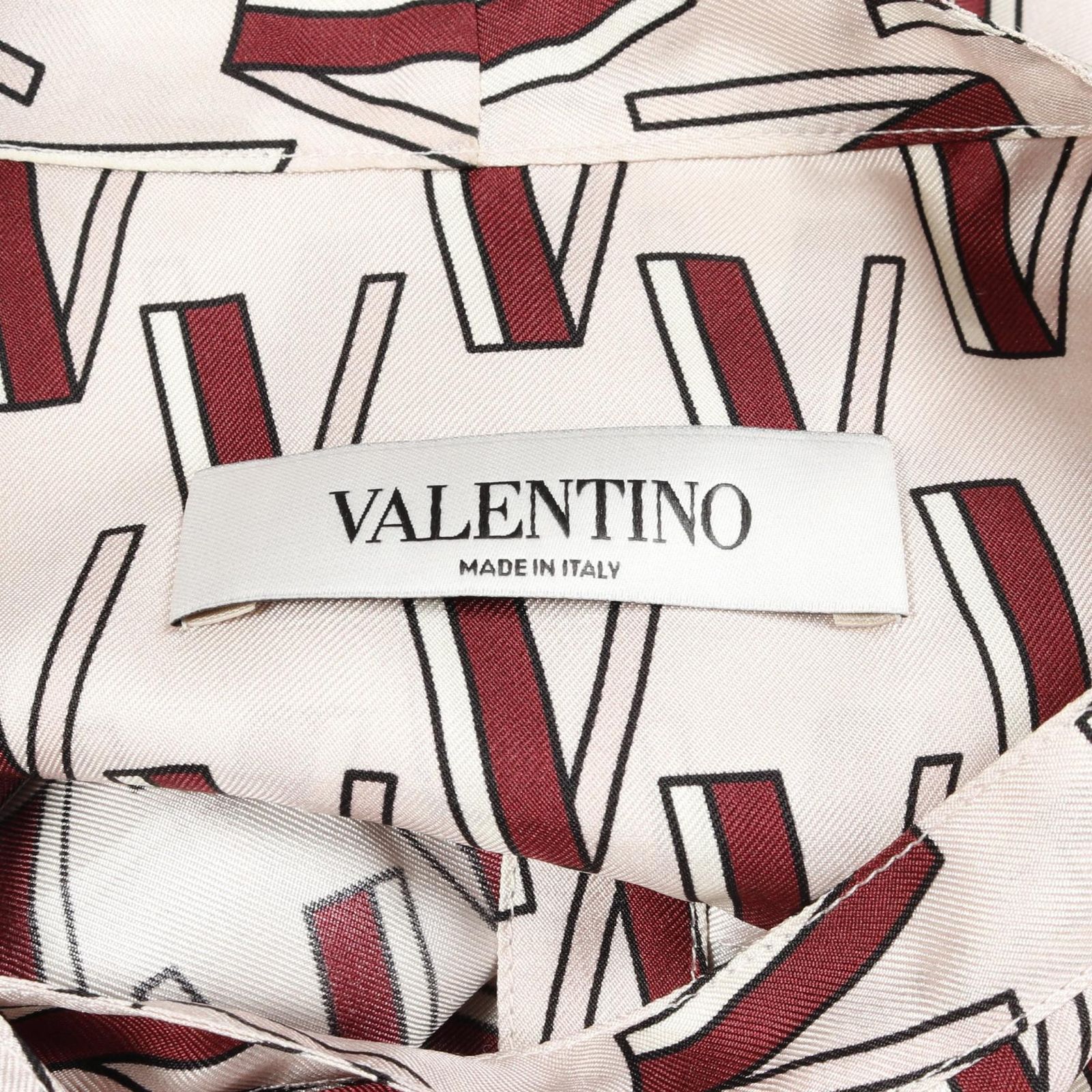 ヴァレンチノ Valentino ブラウス ロゴ プリント シルク ブラウス