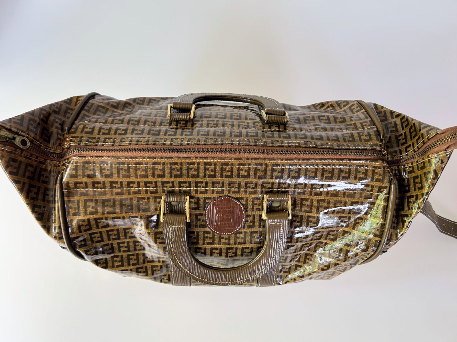FENDI フェンディボストンバッグ希少ビニールコーティングズッカ柄ヴィンテージ FENDI フェンディボストンバッグ希少ビニールコーティングズッカ