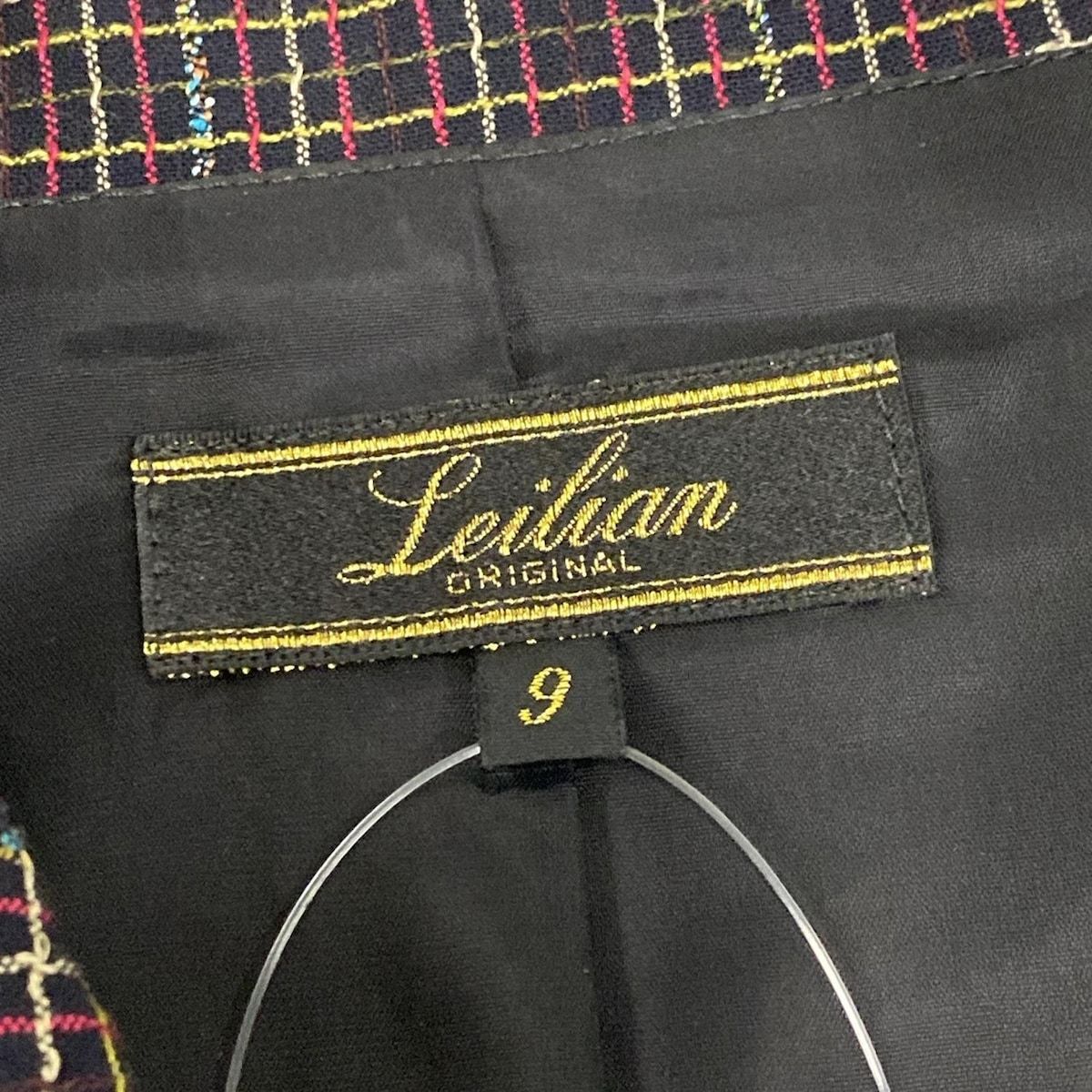 Leilian レリアン コート サイズ9 M レディース - 黒×レッド×マルチ 長袖|肩パッド|春|秋 WWW_OLIVIERBERNSTEIN_COM