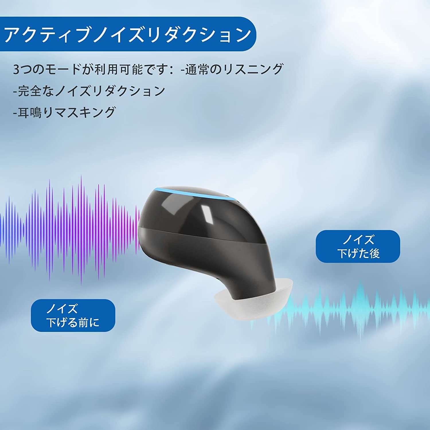 集音器 USB充電式 8チャンネル 音量調節 イヤーピース4種類付属