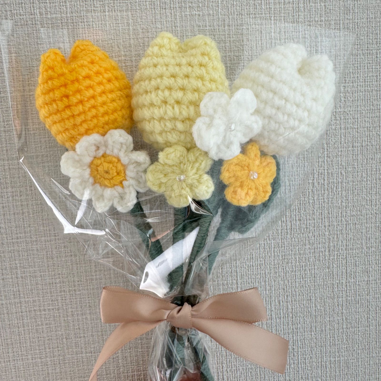 スズラン②】枯れない花束あみぐるみ毛糸の花束編み物毛糸編みぐるみ