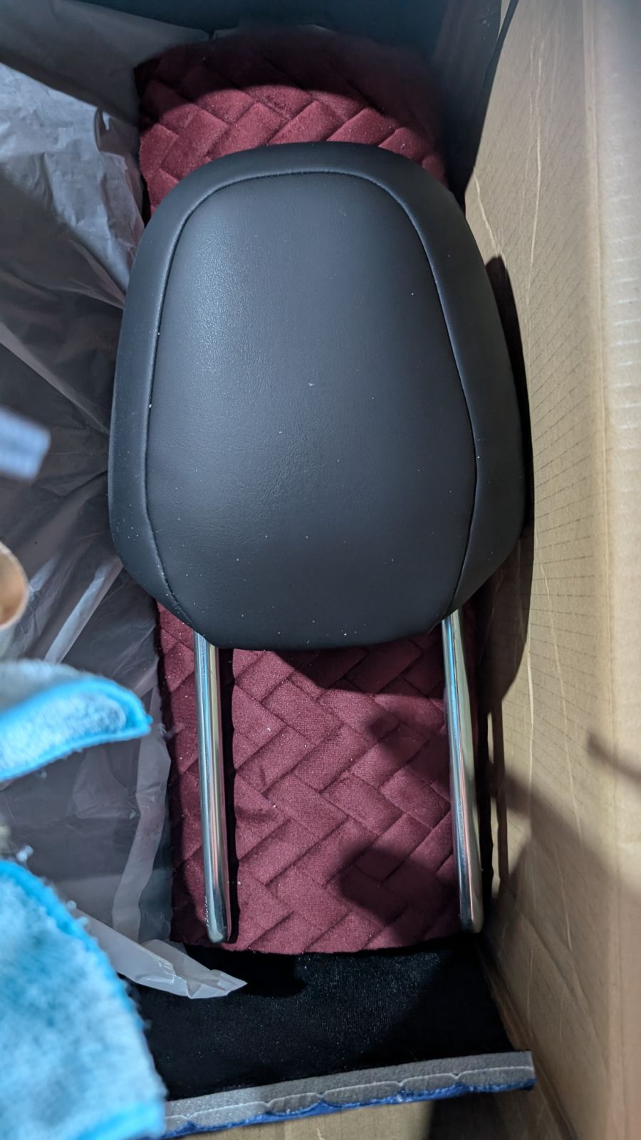 Tesla Model3 2019 シート座面背面合皮 ヘッドレストセット 黒