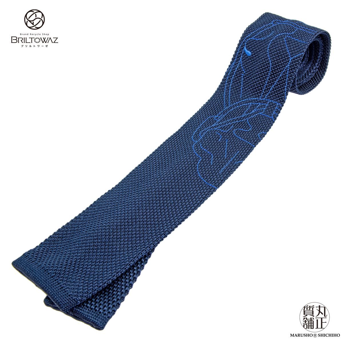 超希少❗️新品未使用✨エルメス　ニットタイ　テットアテットエスケトル馬　Hロゴ刺繍 超希少❗️新品未使用✨エルメス ニットタイ テットアテットエス