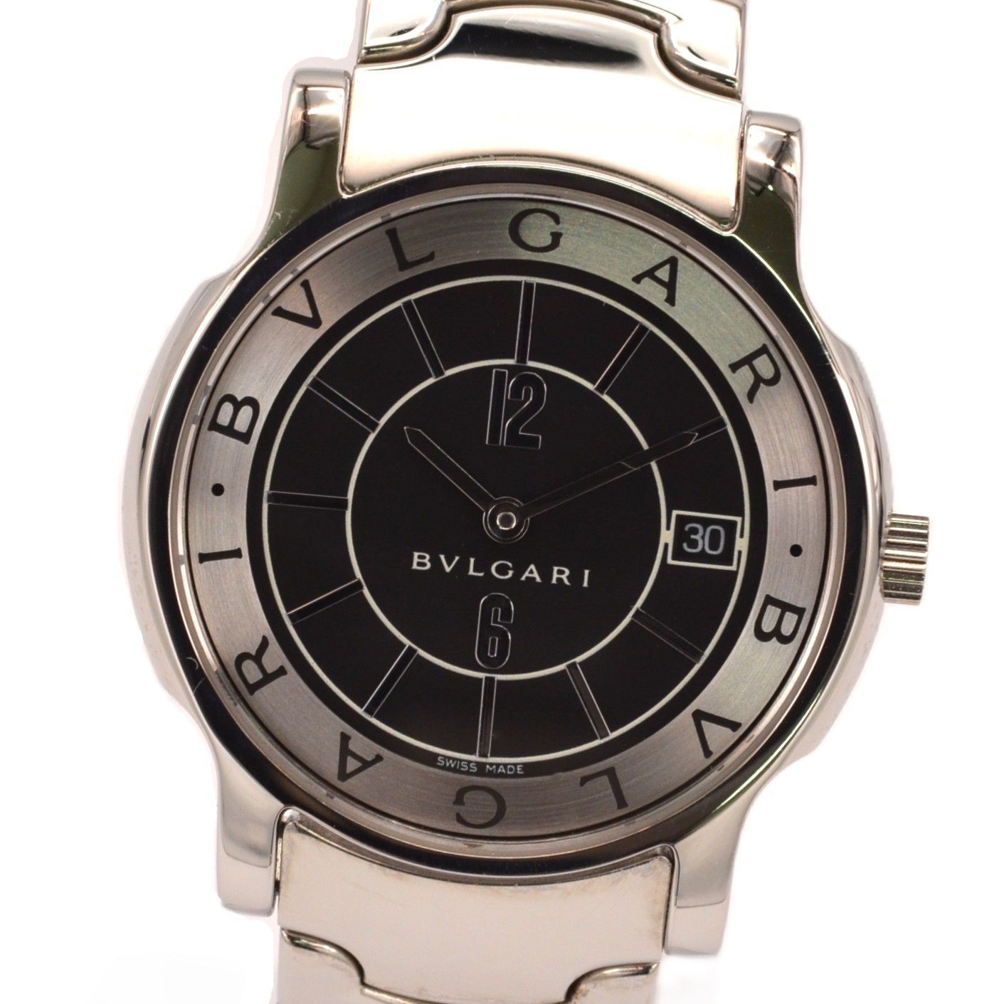BVLGARI ブルガリ ソロテンポ ST35S メンズ腕時計 クォーツ ブラック 