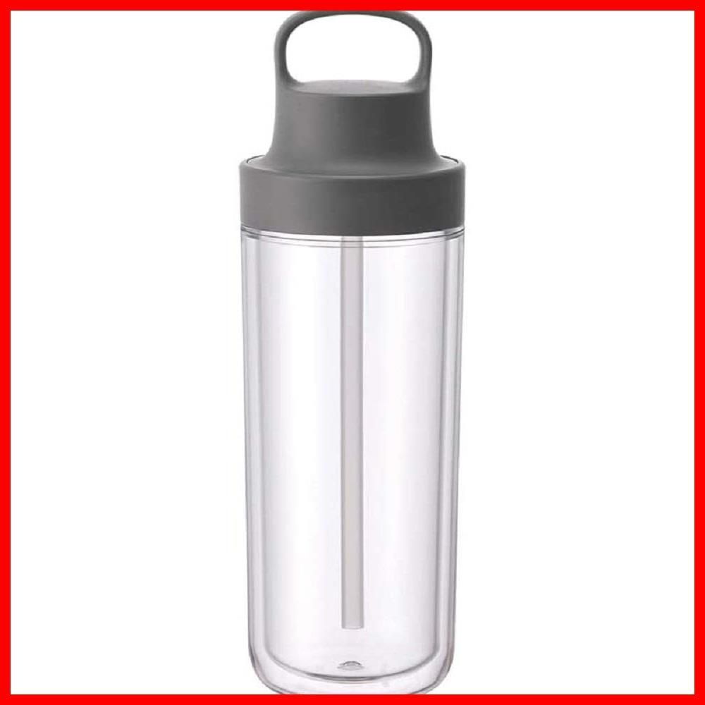 食洗機対応 水筒 二重構造 軽量 ストロー付き ダークグレー 480ml 20075 トゥーゴーボトル (キントー) KINTO