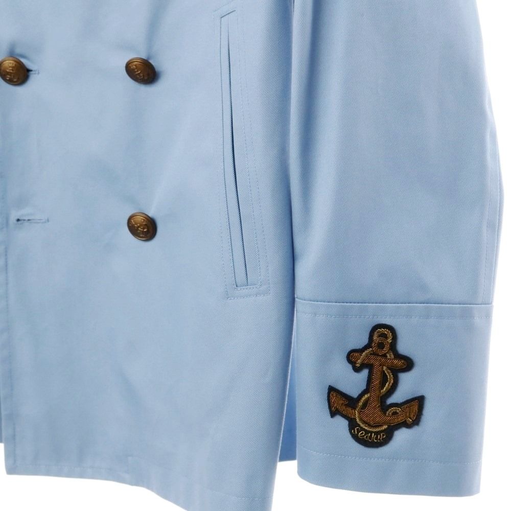 【新品アウトレット】シーラップ Sealup 2022年春夏 AMALFI DB COAT ツイルコットン ピーコート ライトブルー【サイズ50】【メンズ】