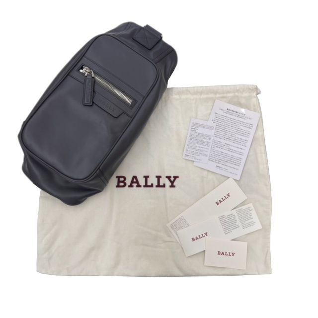 BALLY バリー ボディバッグ レザー グレー メンズ ワンショルダー 牛革