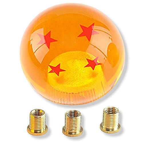 4星 [シャンディニー] クリスタルボール型 シフトノブ AT MT 車用 汎用 スターボール ギアノブ 3種類 アダプタ付き 車内装飾 カーアクセサリー 4星