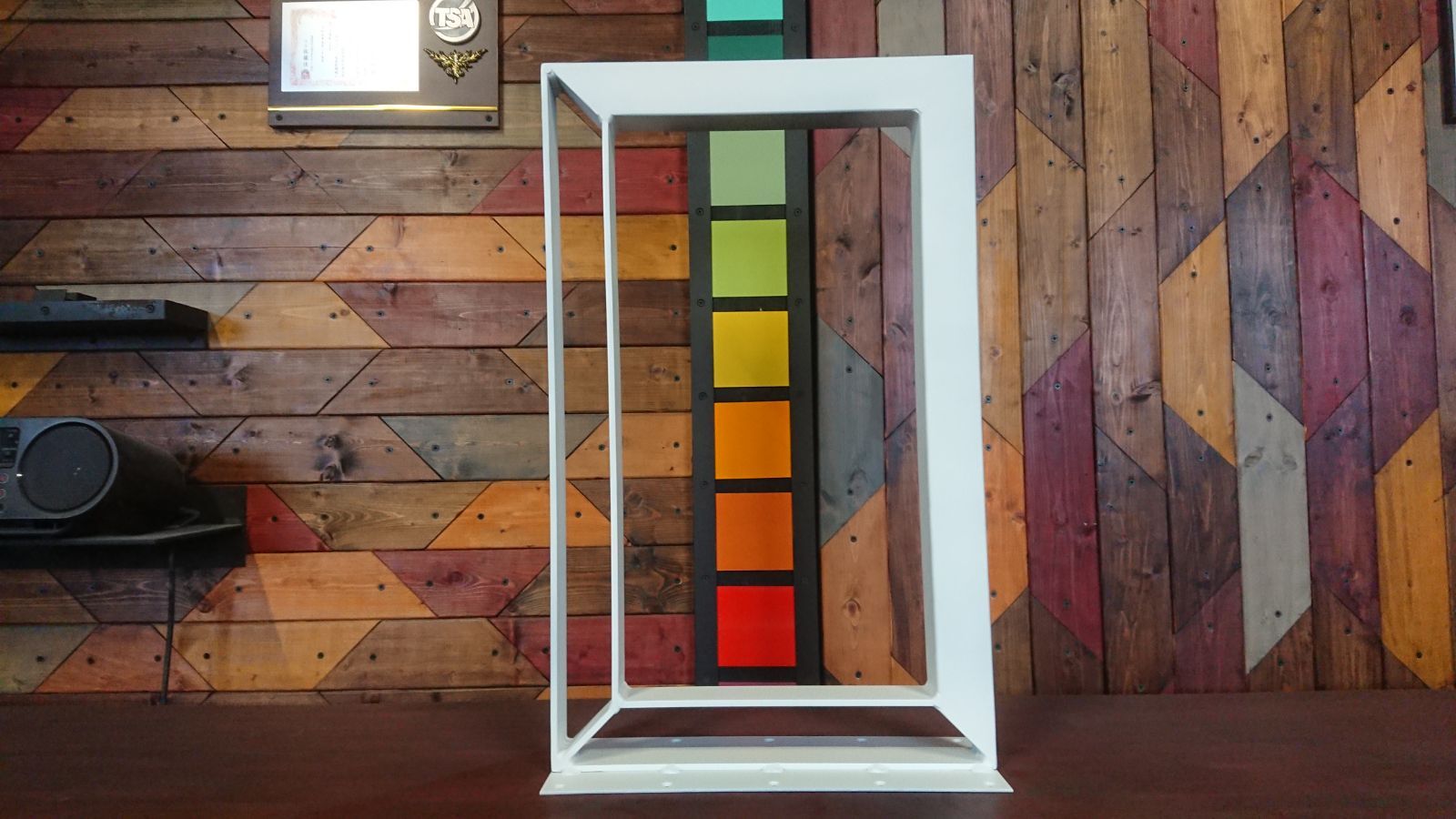 マットホワイトでアイアンな極太＆フラット鉄脚♪ 50×400×650mm